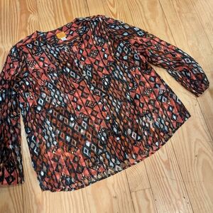 Ruby Rd. Multicolor Abstract Print Blouse